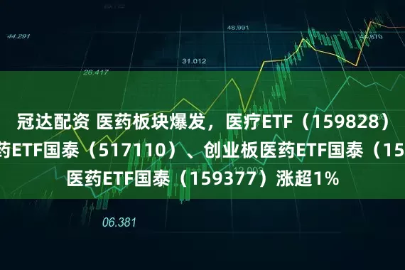 冠达配资 医药板块爆发，医疗ETF（159828）涨超2%，创新药ETF国泰（517110）、创业板医药ETF国泰（159377）涨超1%